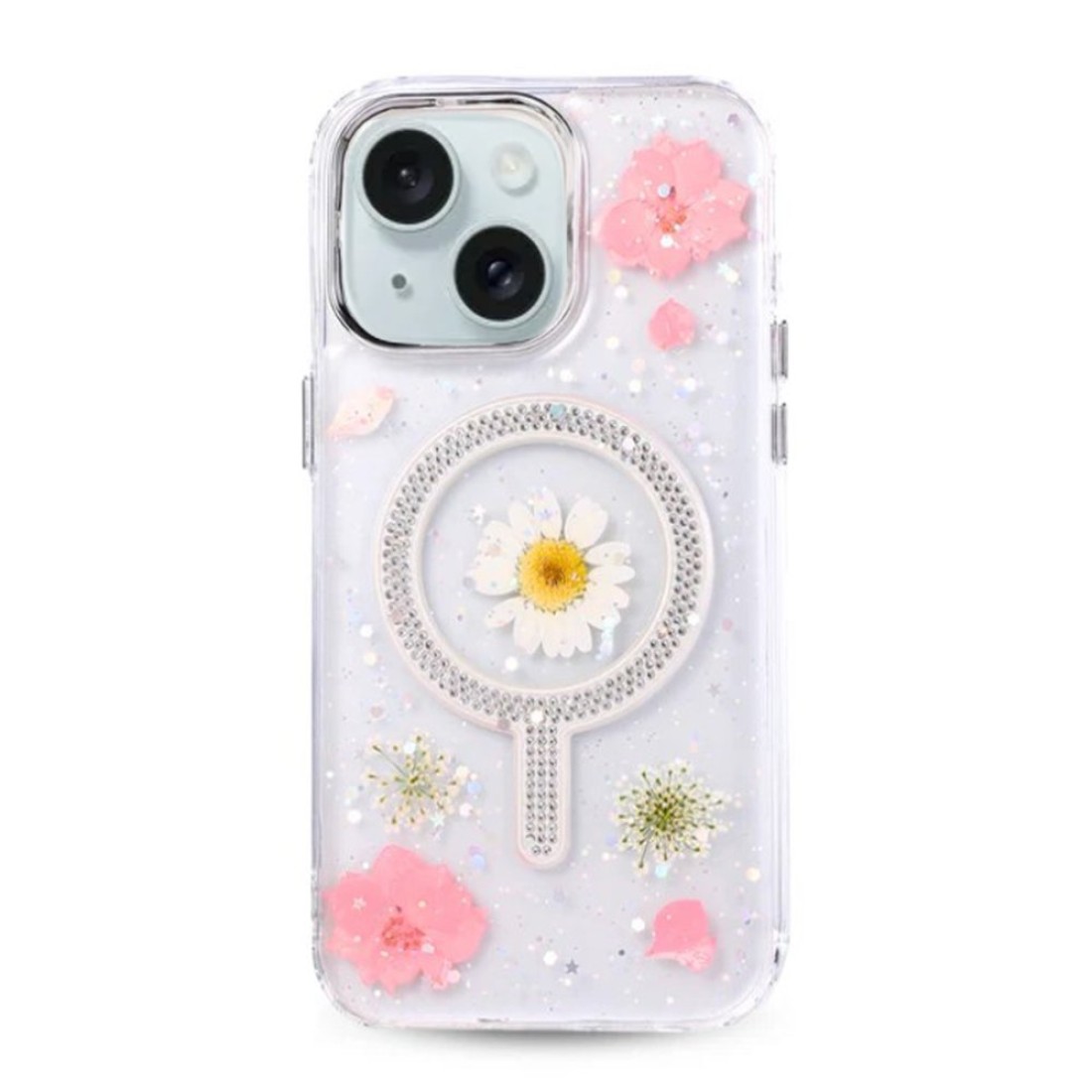 iPhone 13 Flower Magsafe Kapak - Pembe