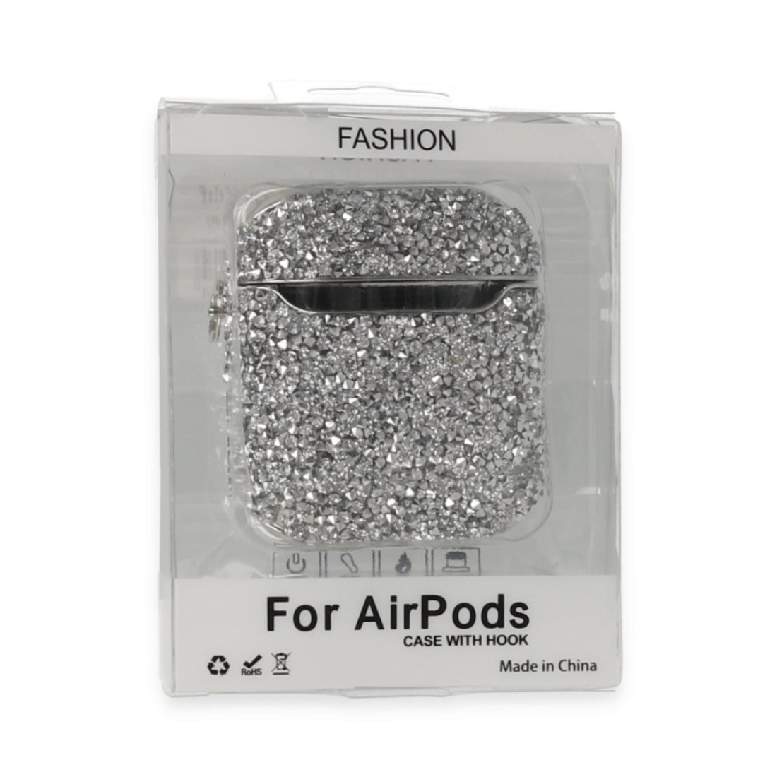 Airpods (1.nesil) Mira Taşlı Kılıf - Siyah