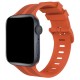 Apple Watch 38mm KR408 Çizgili Silikon Kordon - Siyah