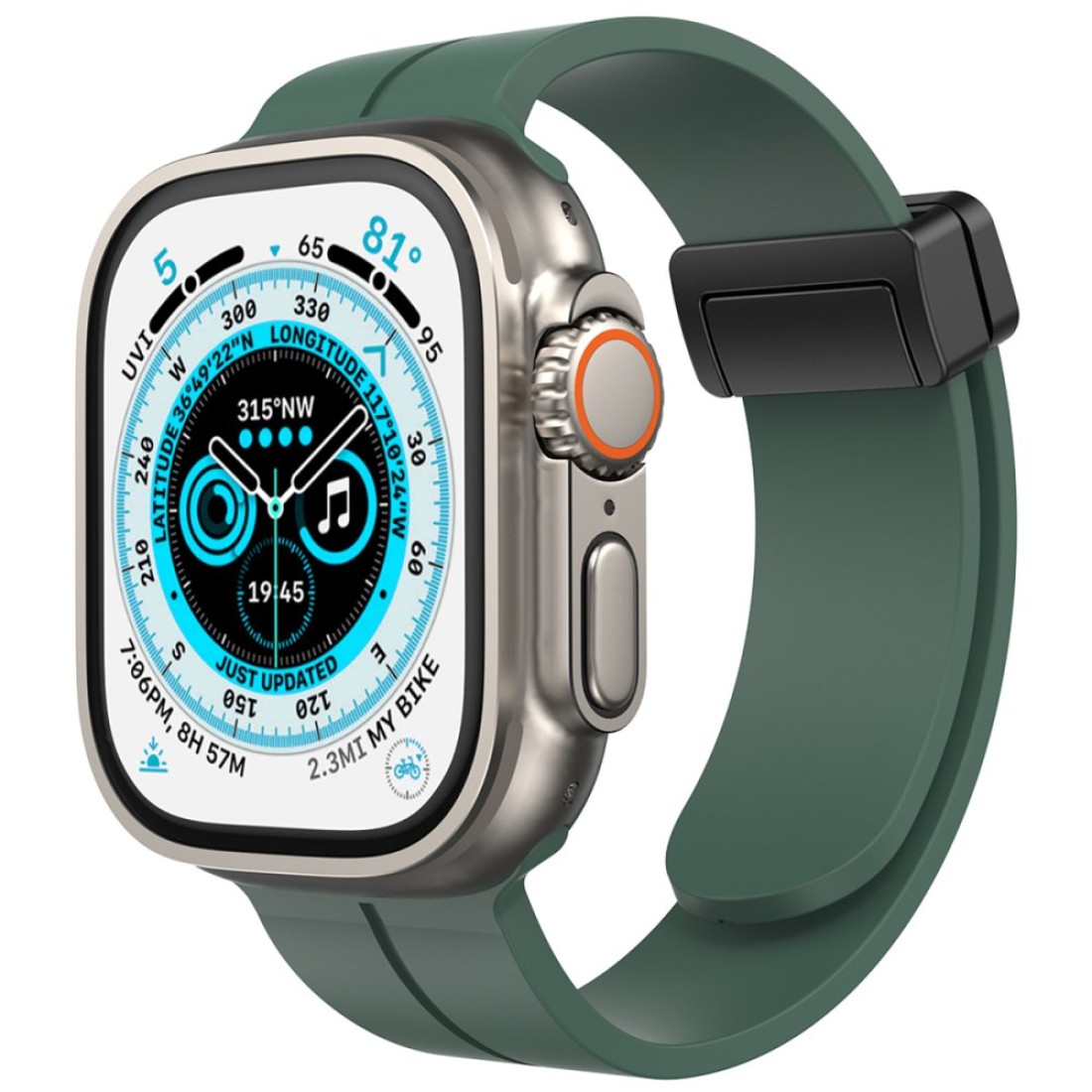 Apple Watch 38mm KR412 Elegance Stylısh Kordon - Koyu Yeşil