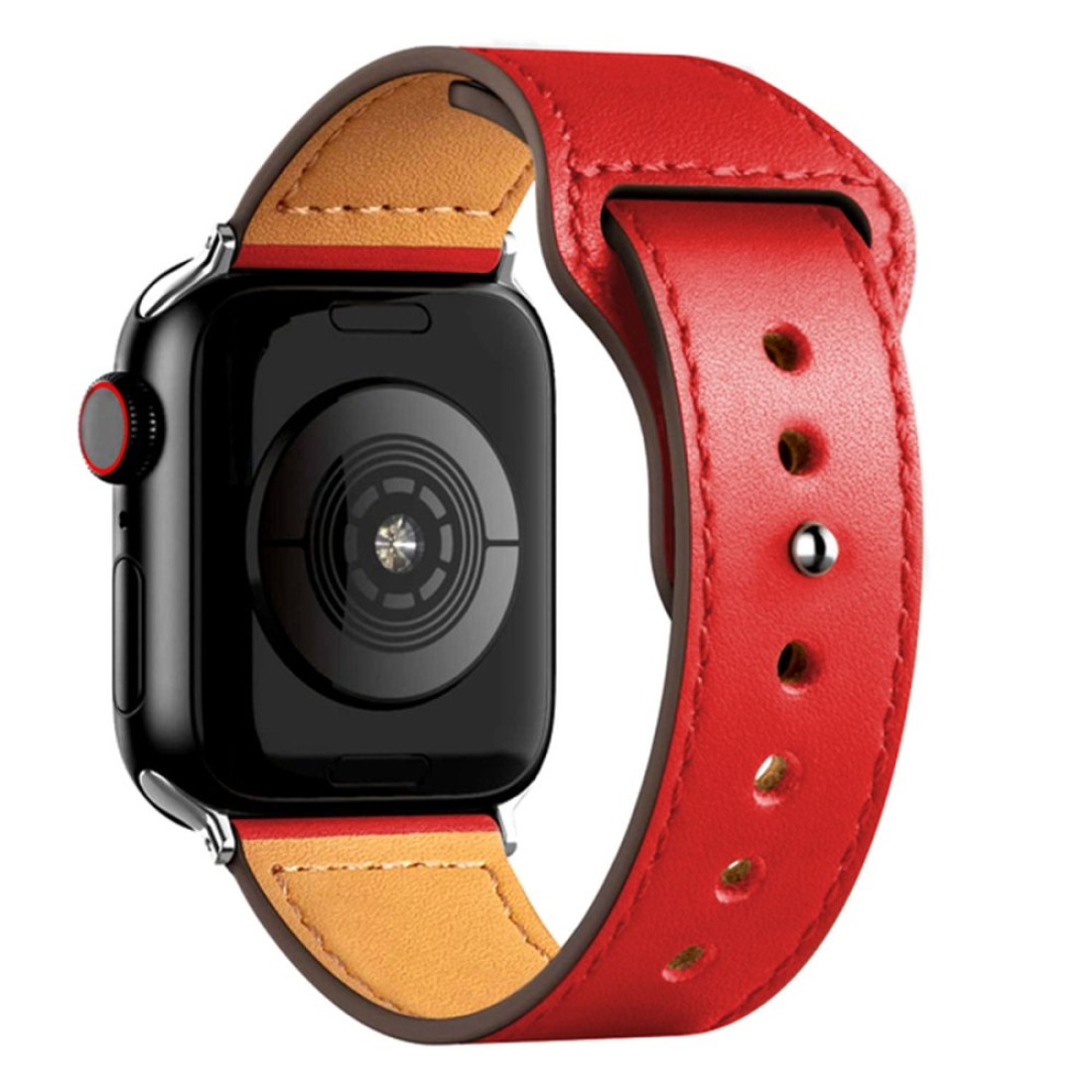 Apple Watch 38mm KR415 Luaz Deri Kordon - Kırmızı