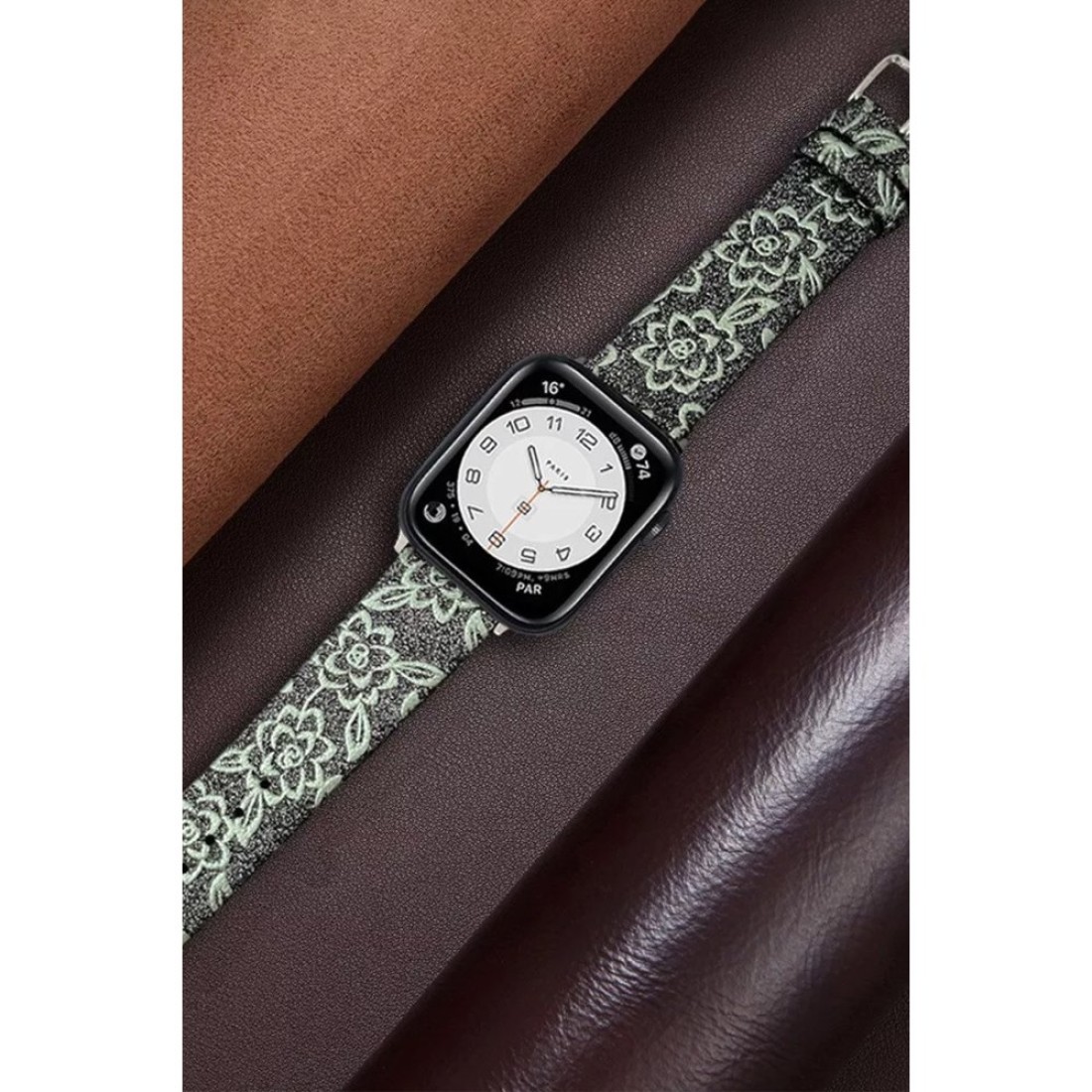 Apple Watch 44mm Creeper Desenli Kordon - Kahverengi