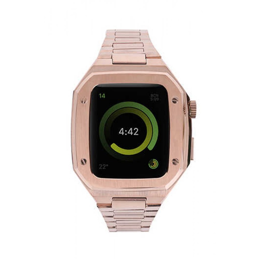 Apple Watch 44mm Metal Petek Kasalı Kordon - Rose Gold