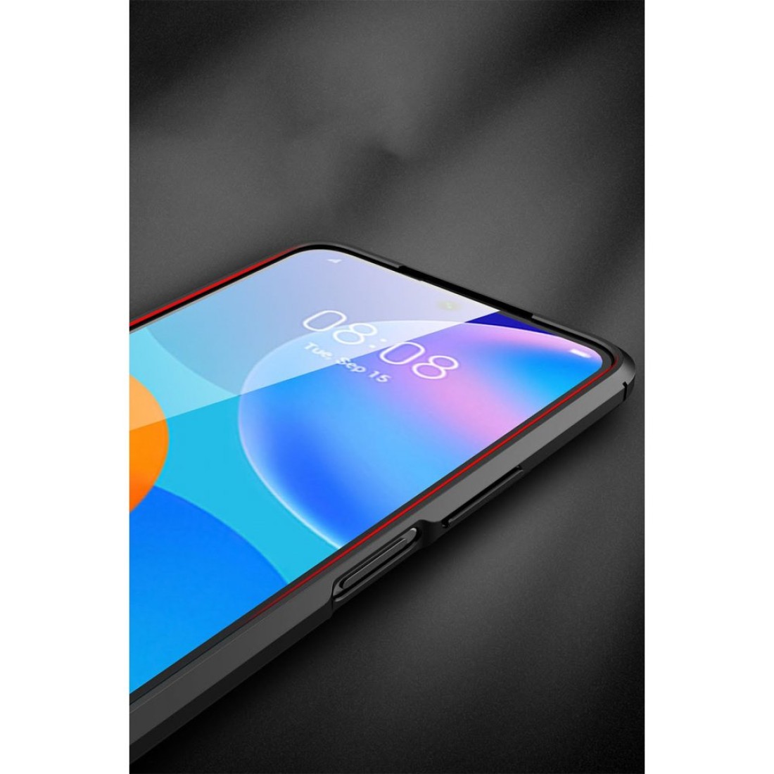 Huawei P Smart 2021 Kılıf Focus Derili Silikon - Kırmızı