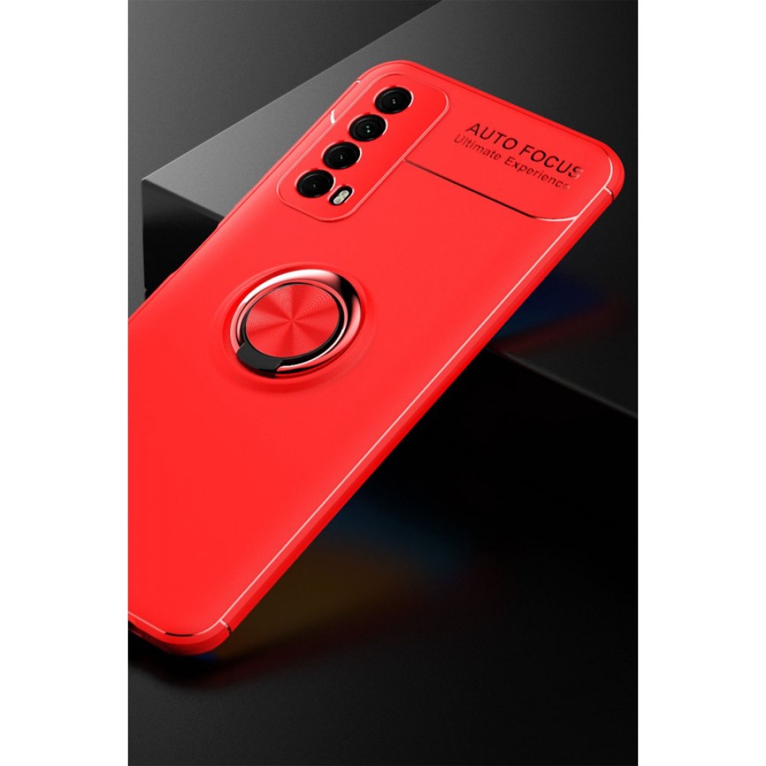 Huawei P Smart 2021 Kılıf Range Yüzüklü Silikon - Kırmızı
