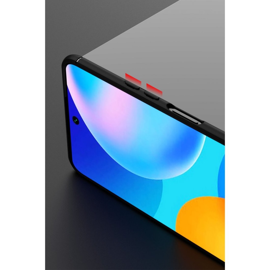 Huawei P Smart 2021 Kılıf Range Yüzüklü Silikon - Siyah-Kırmızı