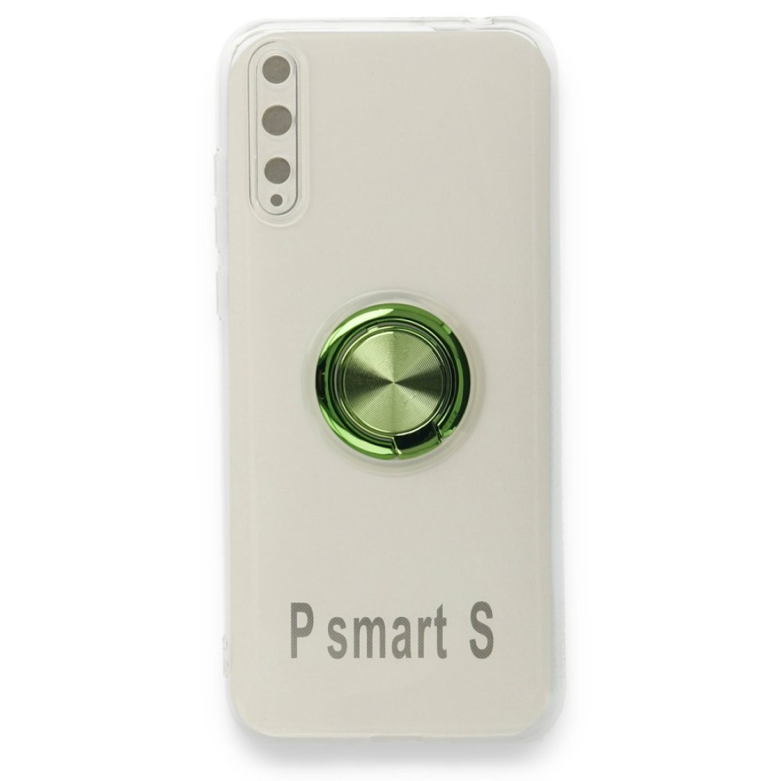 Huawei P Smart S Kılıf Gros Yüzüklü Silikon - Yeşil