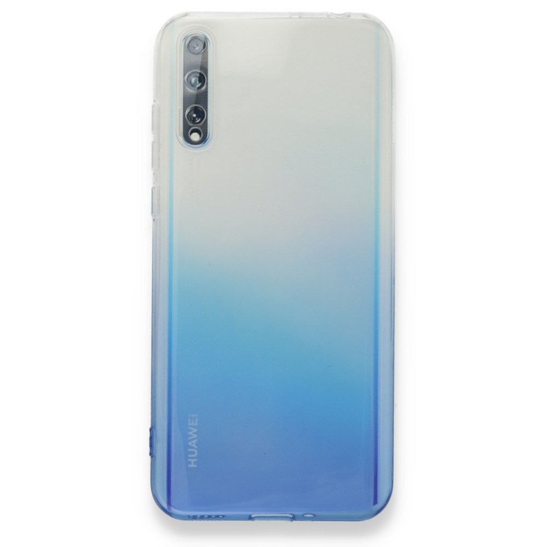 Huawei P Smart S Kılıf Lüx Çift Renkli Silikon - Mavi