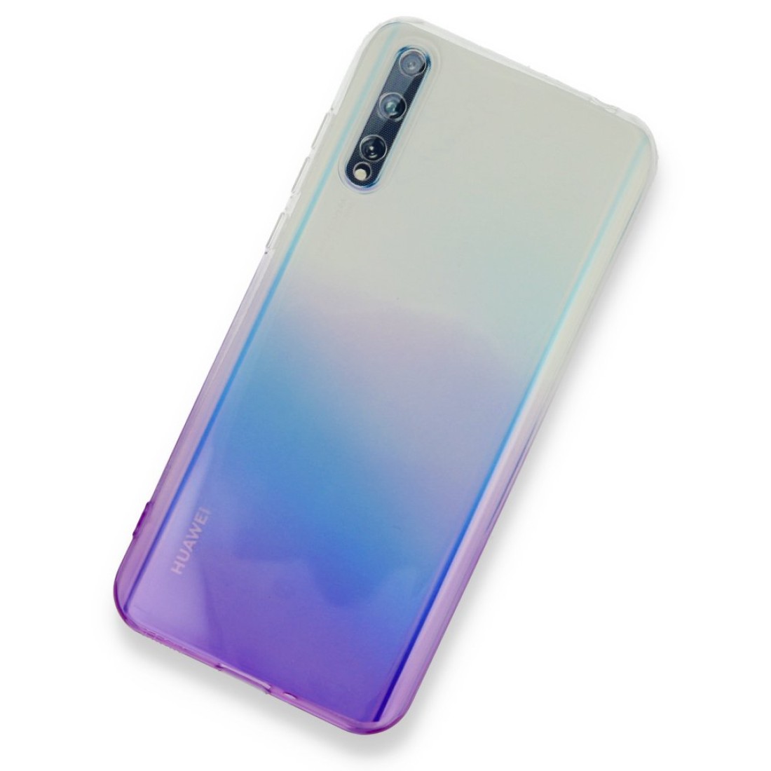 Huawei Y8P Kılıf Lüx Çift Renkli Silikon - Mor