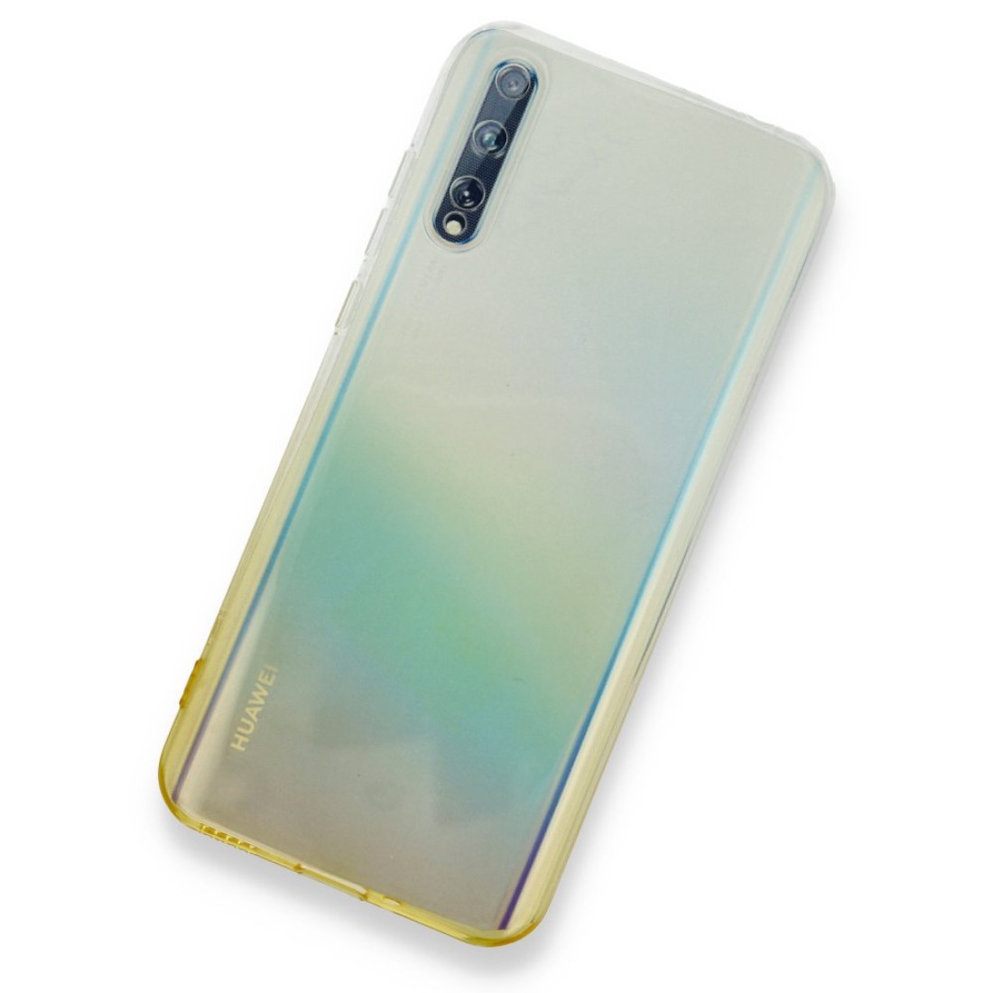 Huawei Y8P Kılıf Lüx Çift Renkli Silikon - Sarı