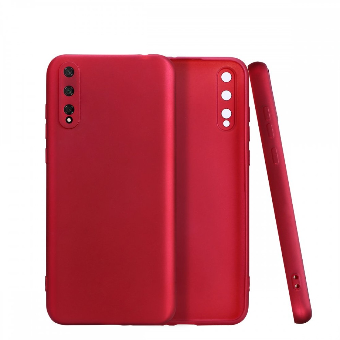 Huawei P Smart S Kılıf Premium Rubber Silikon - Bordo