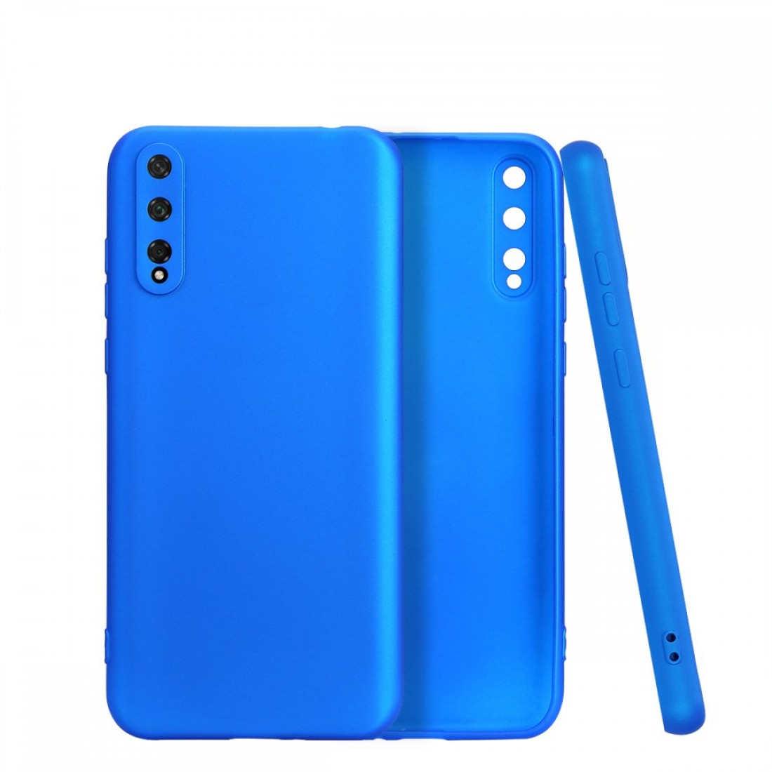 Huawei P Smart S Kılıf Premium Rubber Silikon - Mavi