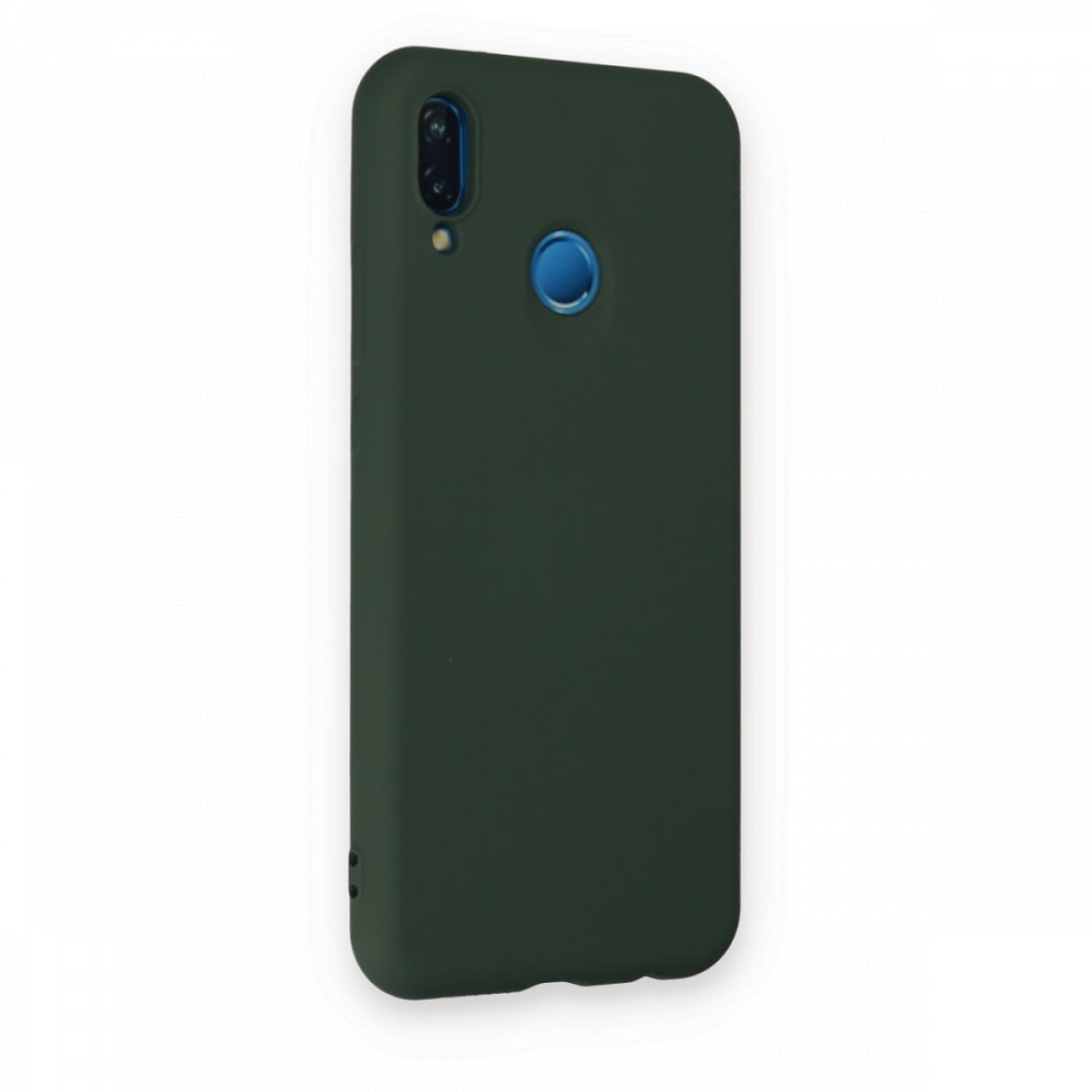 Huawei P20 Lite Kılıf Nano içi Kadife  Silikon - Koyu Yeşil
