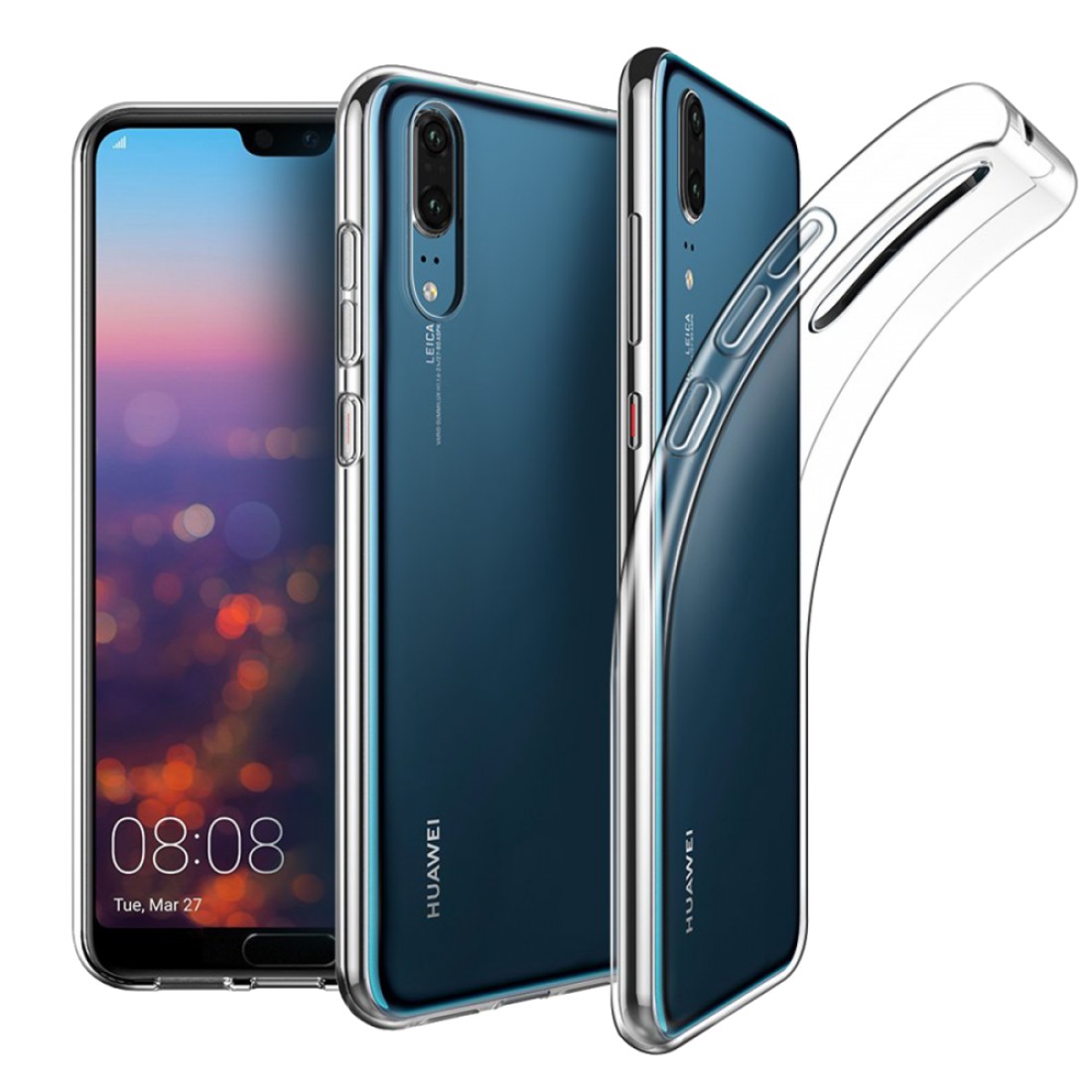 Huawei P20 Kılıf Lüx Şeffaf Silikon