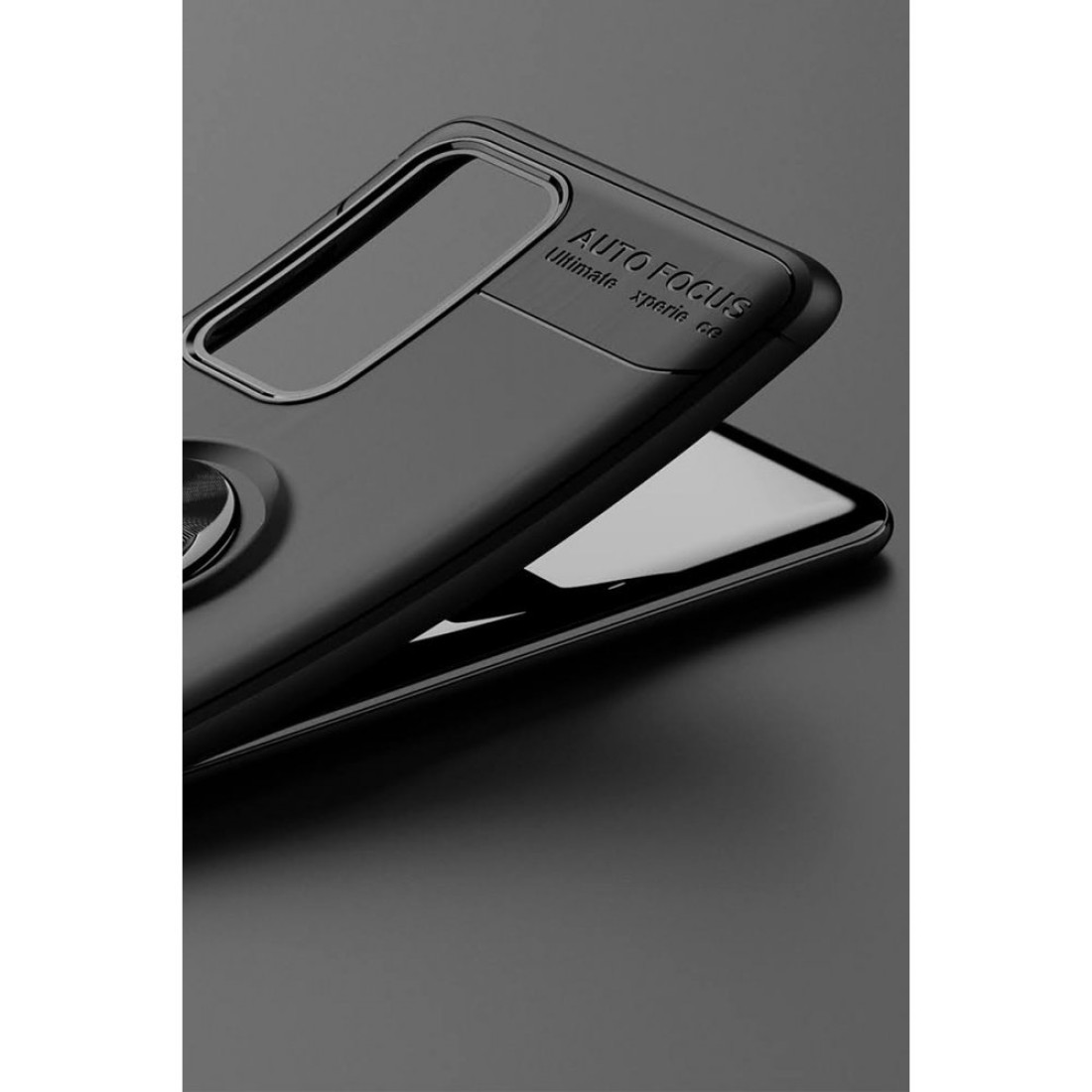 Huawei P40 Kılıf Range Yüzüklü Silikon - Siyah