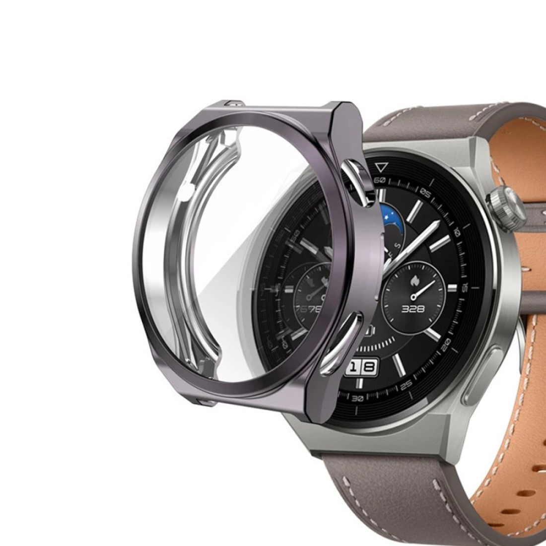 Huawei Watch GT2 46mm Dota Camlı Kasa Ekran Koruyucu - Uzay Grisi