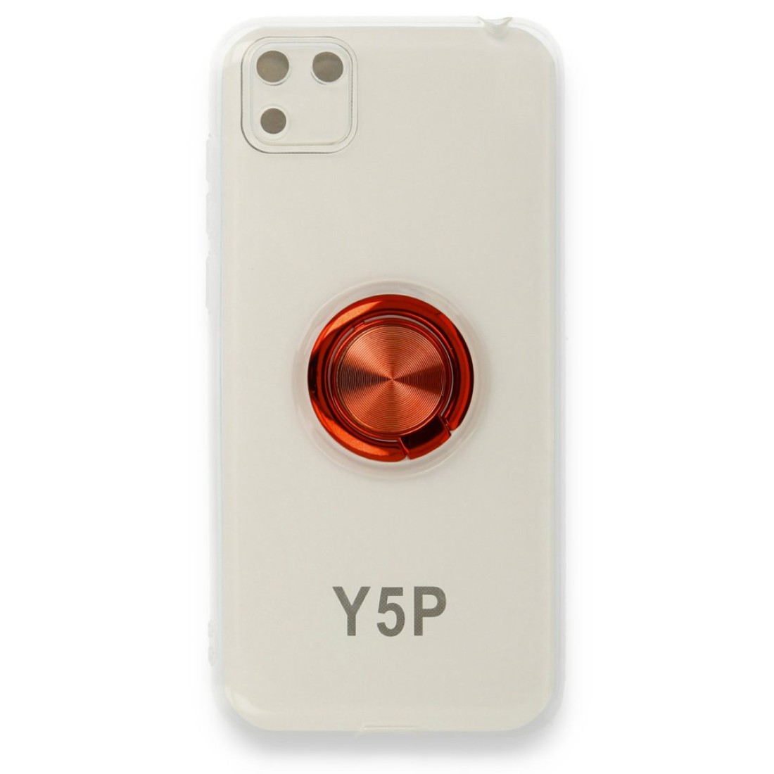 Huawei Y5P Kılıf Gros Yüzüklü Silikon - Kırmızı