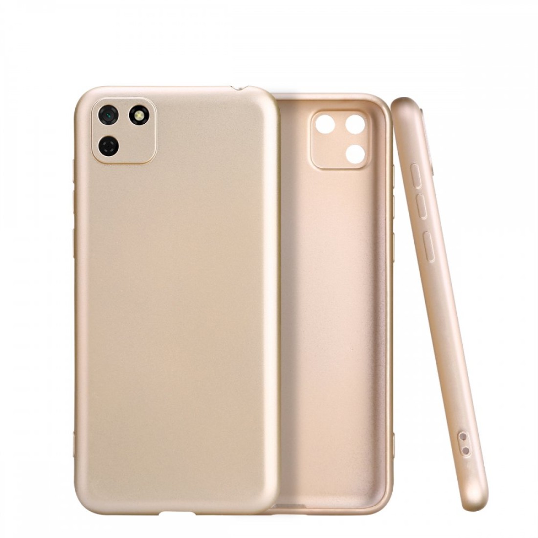 Huawei Y5P Kılıf Premium Rubber Silikon - Gold