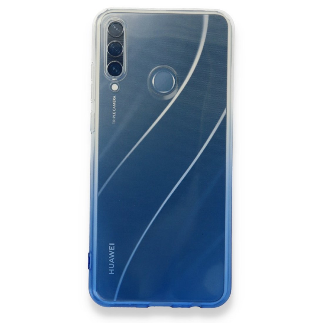 Huawei Y6P Kılıf Lüx Çift Renkli Silikon - Mavi