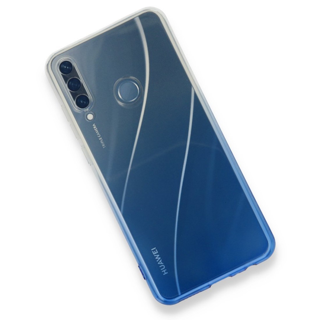 Huawei Y6P Kılıf Lüx Çift Renkli Silikon - Mavi