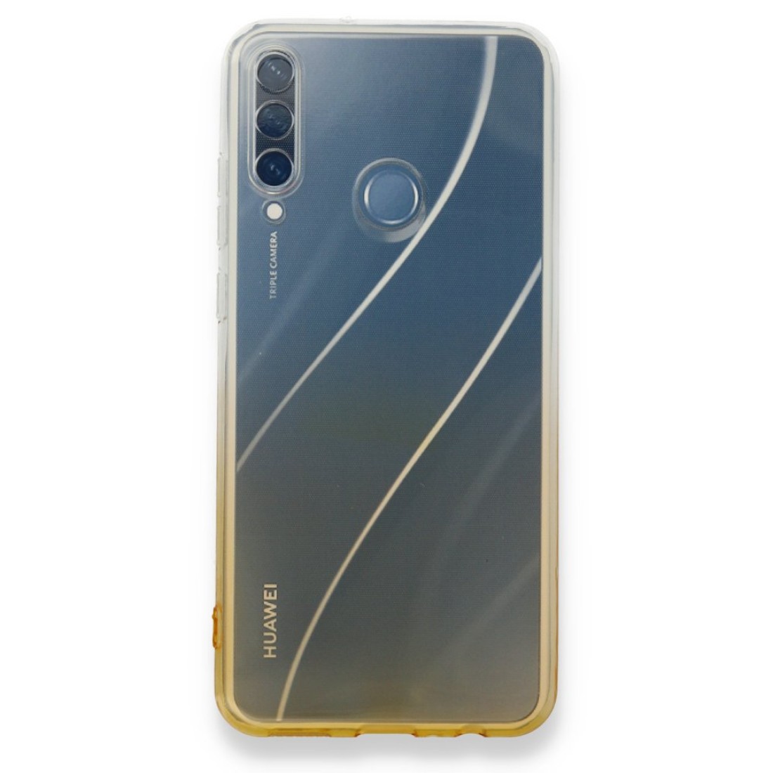 Huawei Y6P Kılıf Lüx Çift Renkli Silikon - Sarı