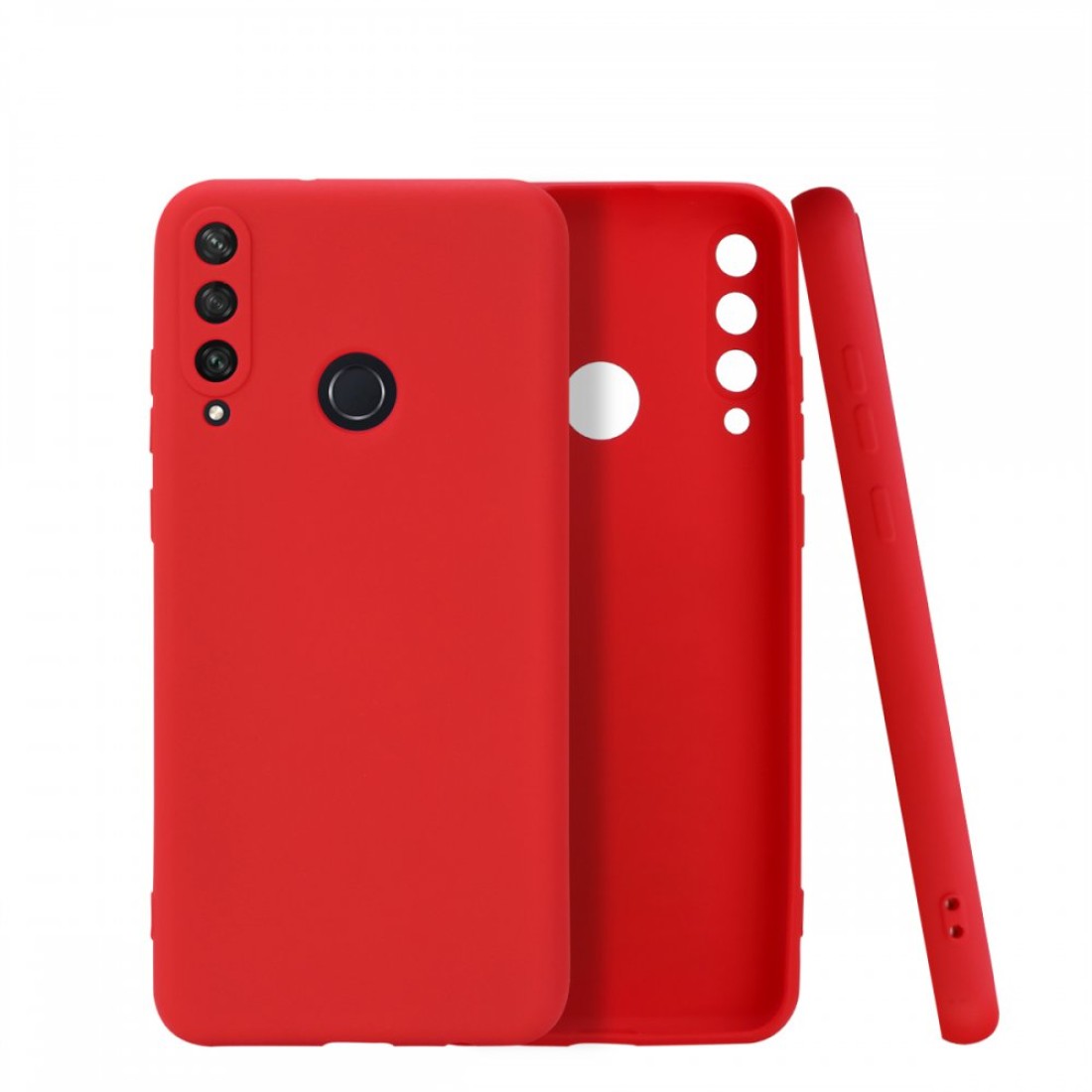Huawei Y6P Kılıf Premium Rubber Silikon - Kırmızı