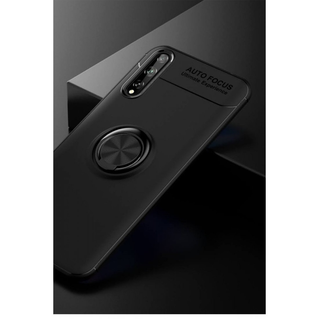 Huawei Y8P Kılıf Range Yüzüklü Silikon - Siyah