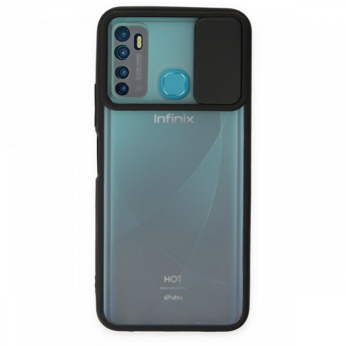 İnfinix Hot 9 Kılıf Palm Buzlu Kamera Sürgülü Silikon - Siyah