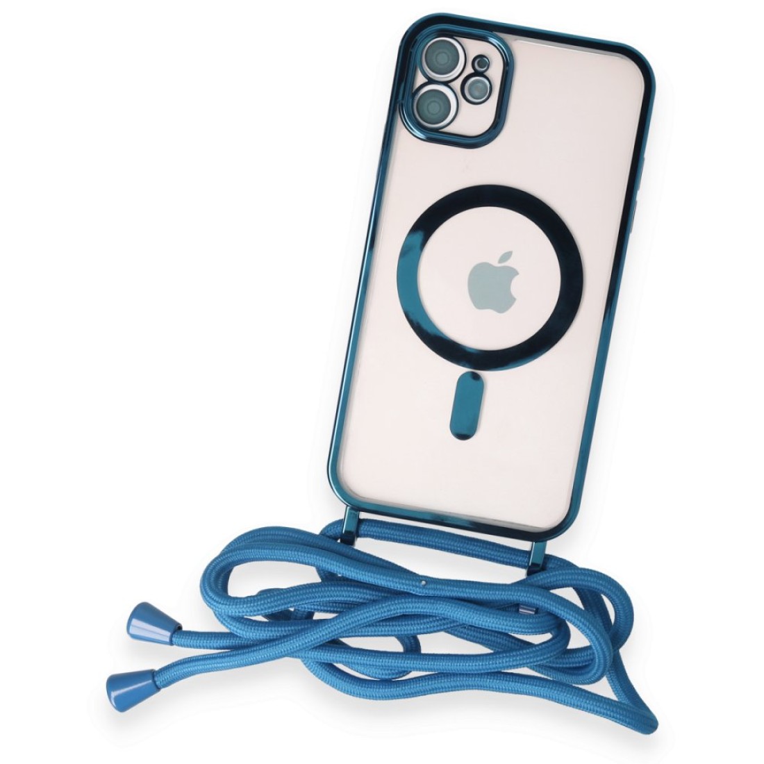 Apple iPhone 11 Kılıf Divo Lazer Askılı Magsafe Kapak - Sierra Blue