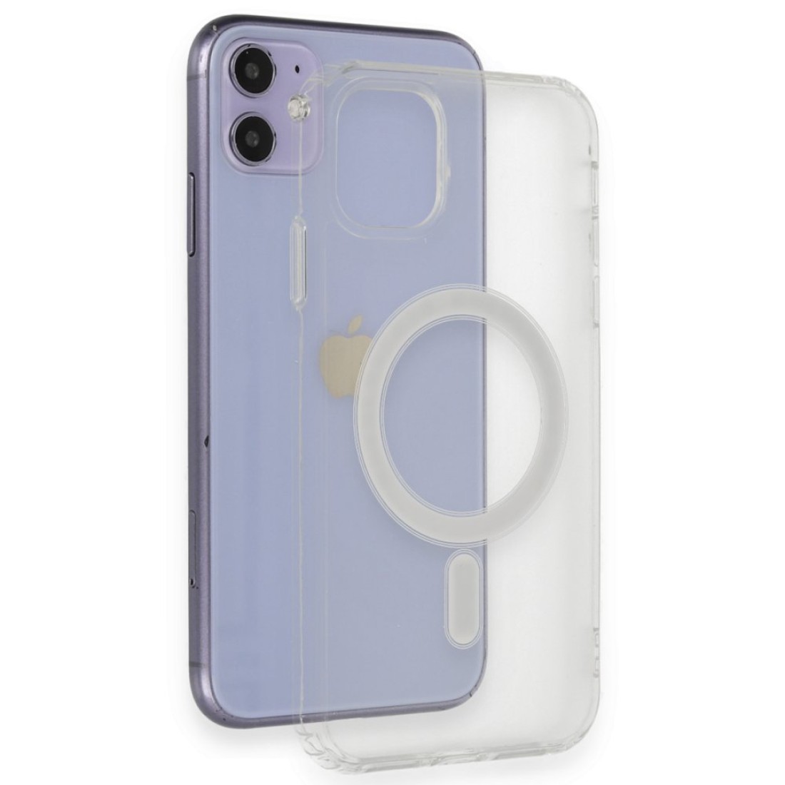 Apple iPhone 11 Kılıf Matte Şeffaf Magneticsafe - Şeffaf