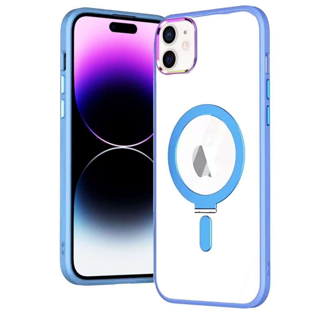 Apple iPhone 11 Kılıf Mudo Magneticsafe Standlı Kapak - Sierra Blue