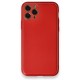 Apple iPhone 11 Pro Max Kılıf Coco Deri Silikon Kapak - Kırmızı