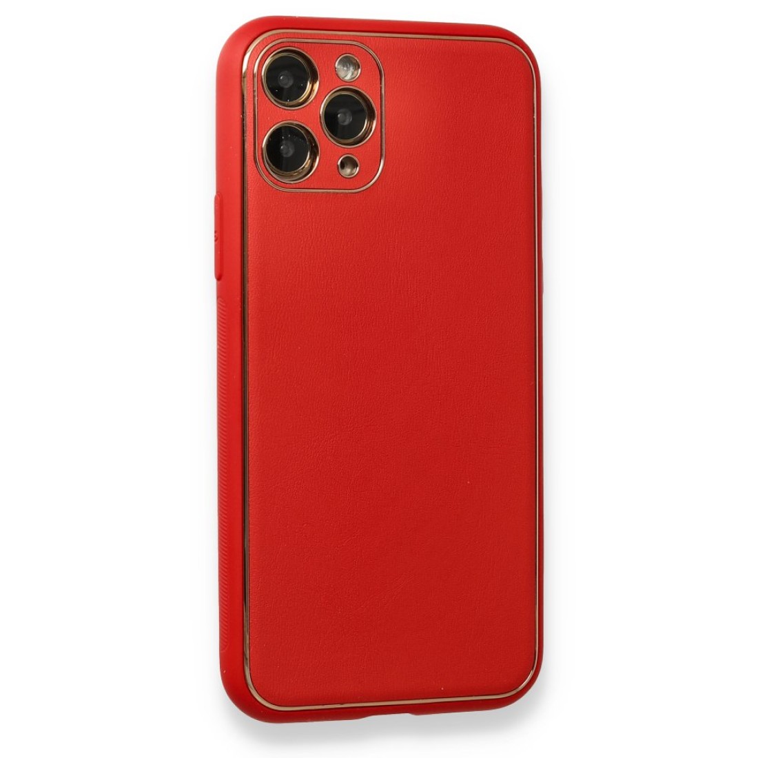 Apple iPhone 11 Pro Max Kılıf Coco Deri Silikon Kapak - Kırmızı