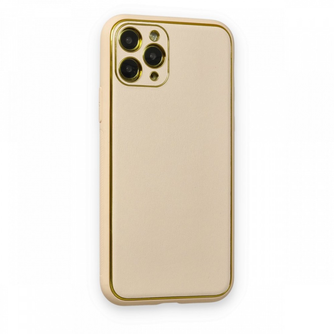 Apple iPhone 11 Pro Kılıf Coco Deri Silikon Kapak - Gold