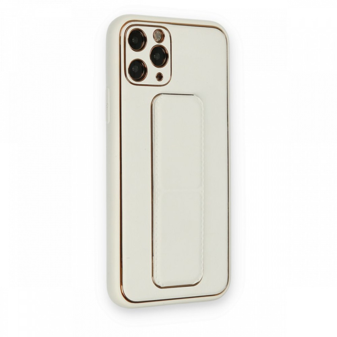 Apple iPhone 11 Pro Kılıf Coco Deri Standlı Kapak - Beyaz