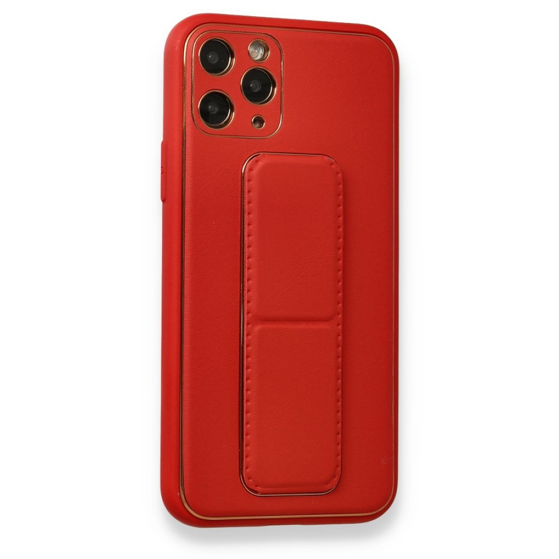 Apple iPhone 11 Pro Kılıf Coco Deri Standlı Kapak - Kırmızı