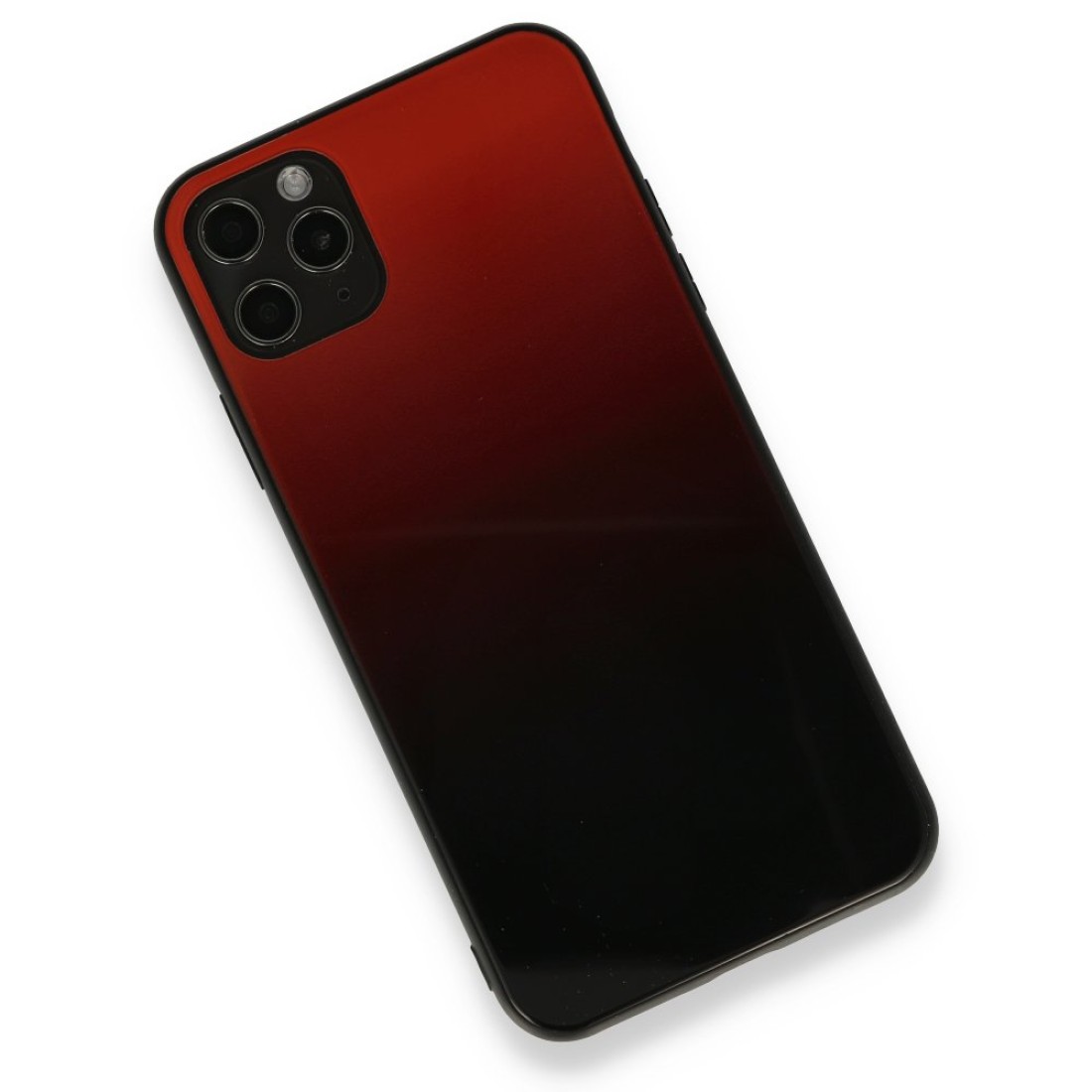 Apple iPhone 11 Pro Max Kılıf Grady Silikon - Kırmızı-Siyah