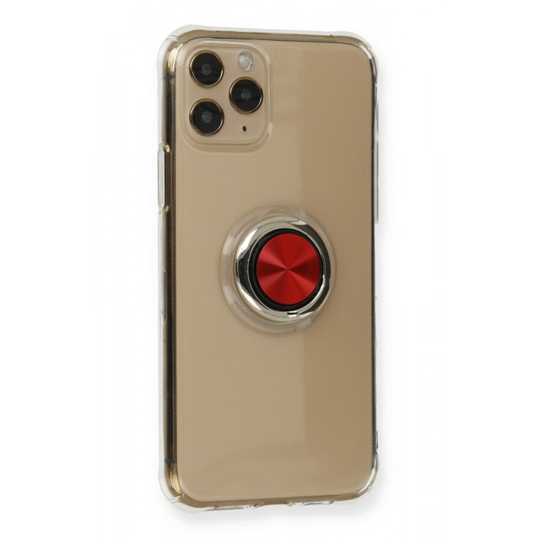 Apple iPhone 11 Pro Kılıf Gros Yüzüklü Silikon - Kırmızı
