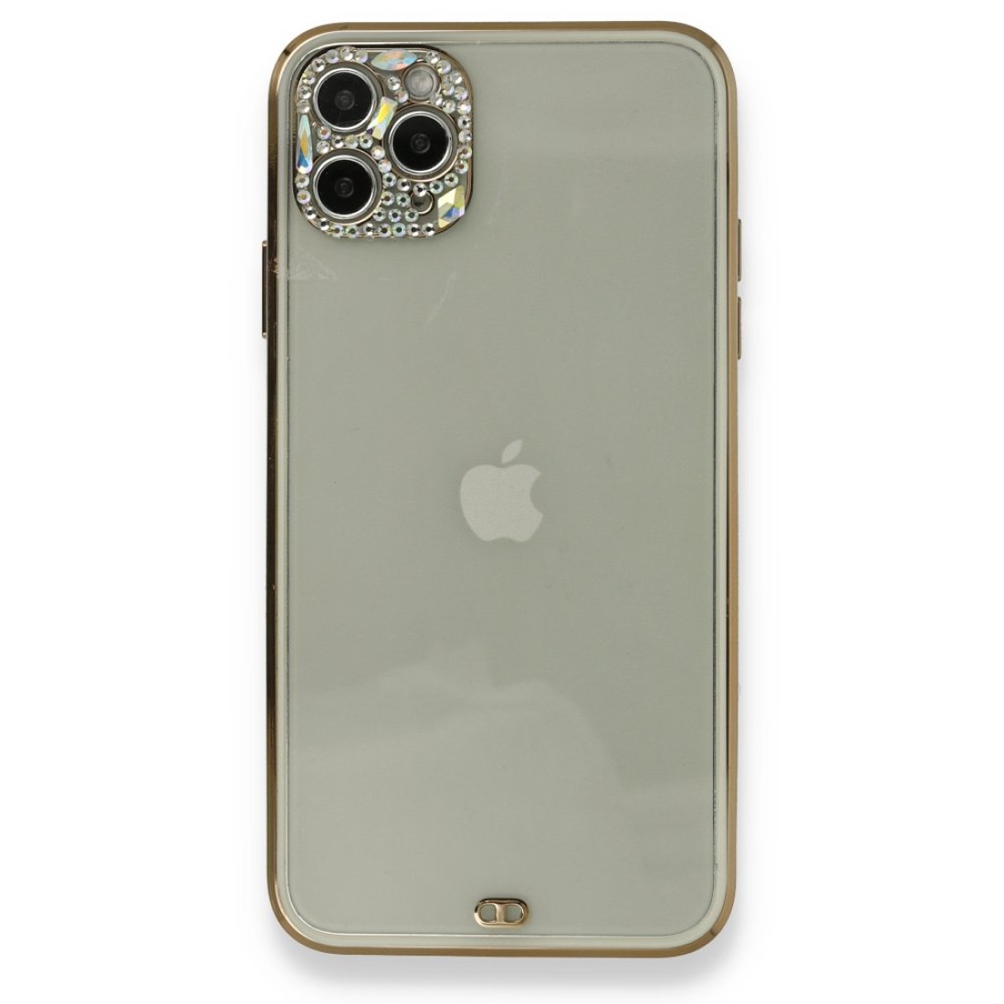 Apple iPhone 11 Pro Kılıf Liva Taşlı Silikon - Beyaz