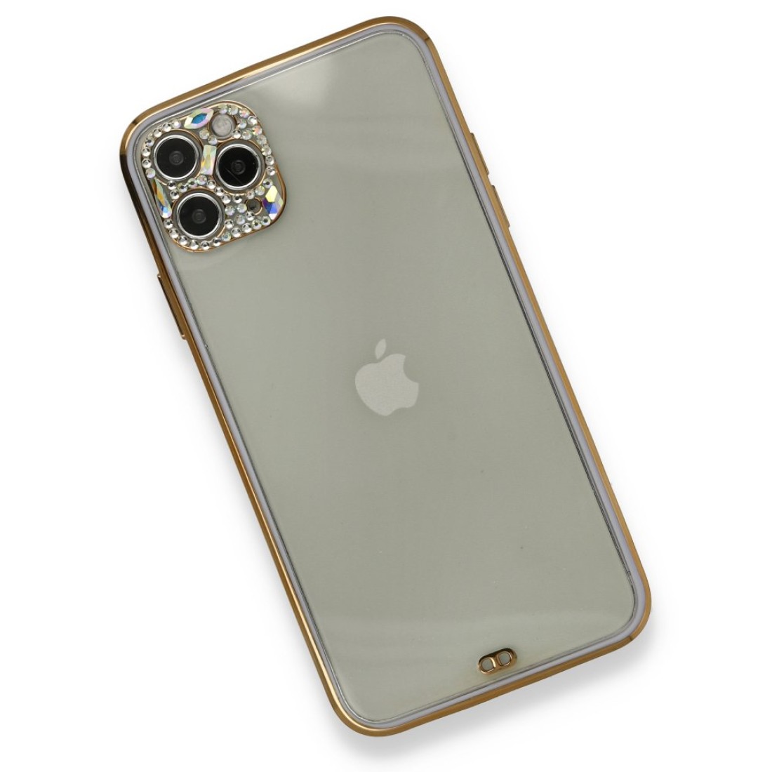 Apple iPhone 11 Pro Kılıf Liva Taşlı Silikon - Mor