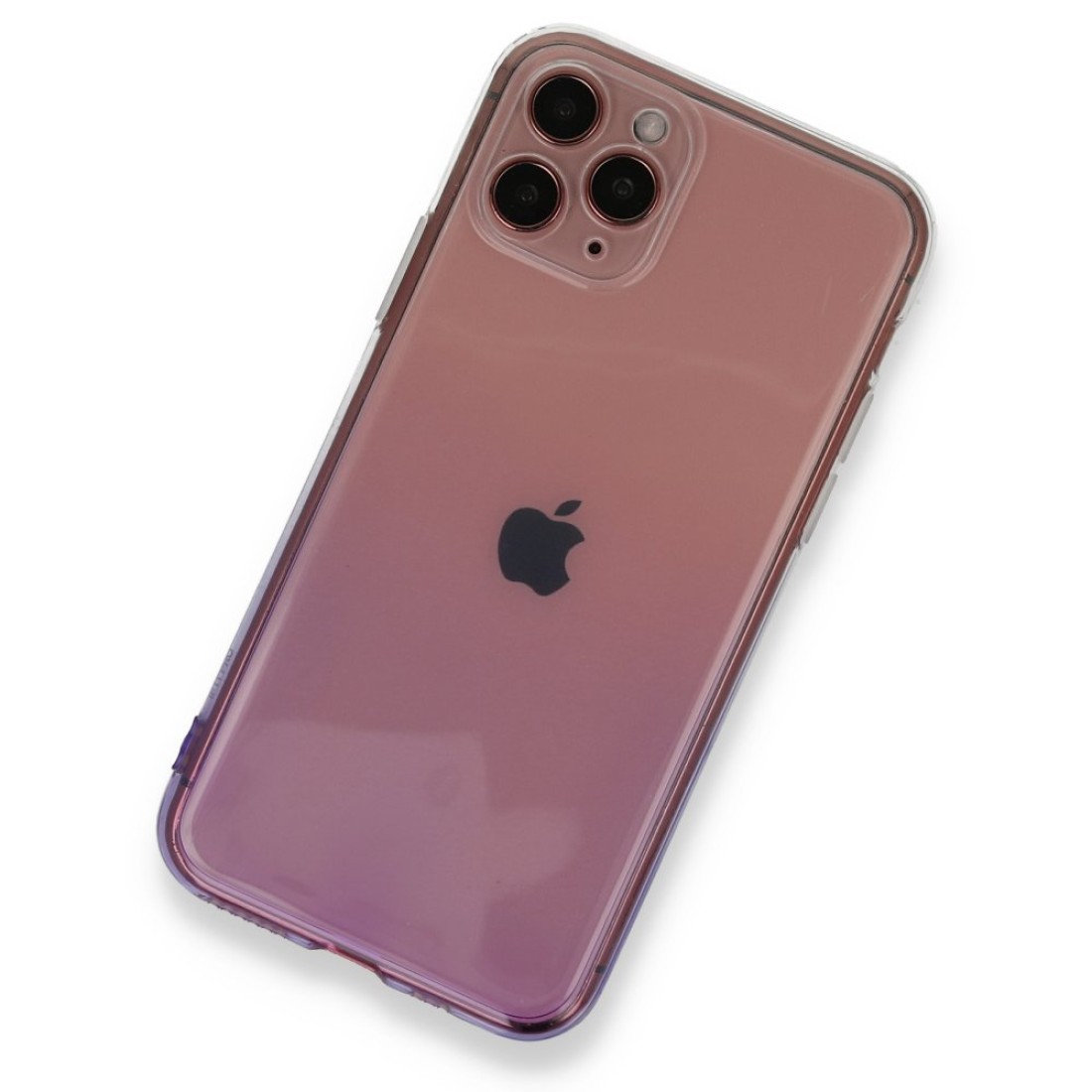 Apple iPhone 11 Pro Kılıf Lüx Çift Renkli Silikon - Pembe