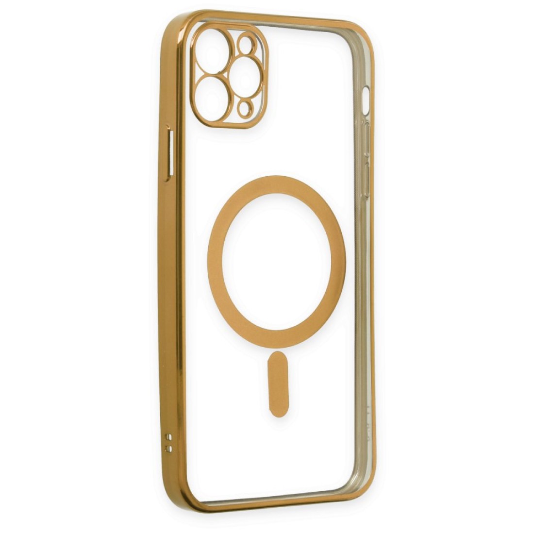 Apple iPhone 11 Pro Kılıf Magneticsafe Lazer Silikon - Gold