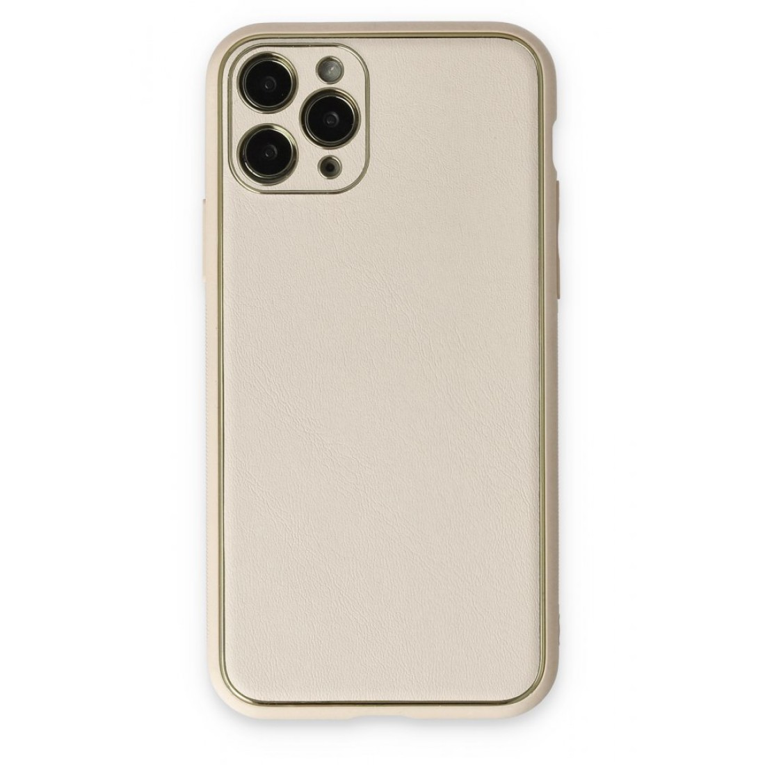 Apple iPhone 11 Pro Max Kılıf Coco Deri Silikon Kapak - Beyaz