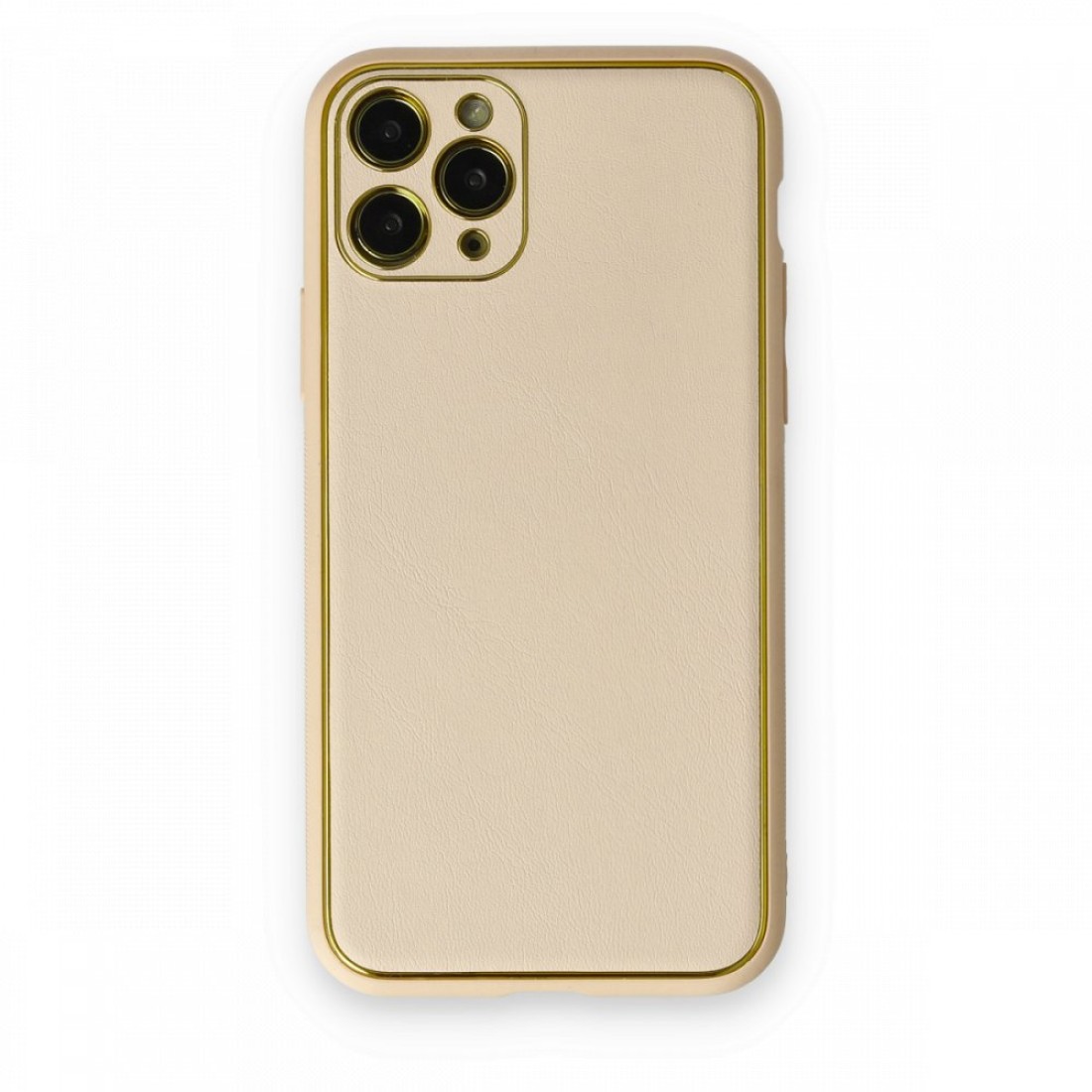 Apple iPhone 11 Pro Max Kılıf Coco Deri Silikon Kapak - Gold