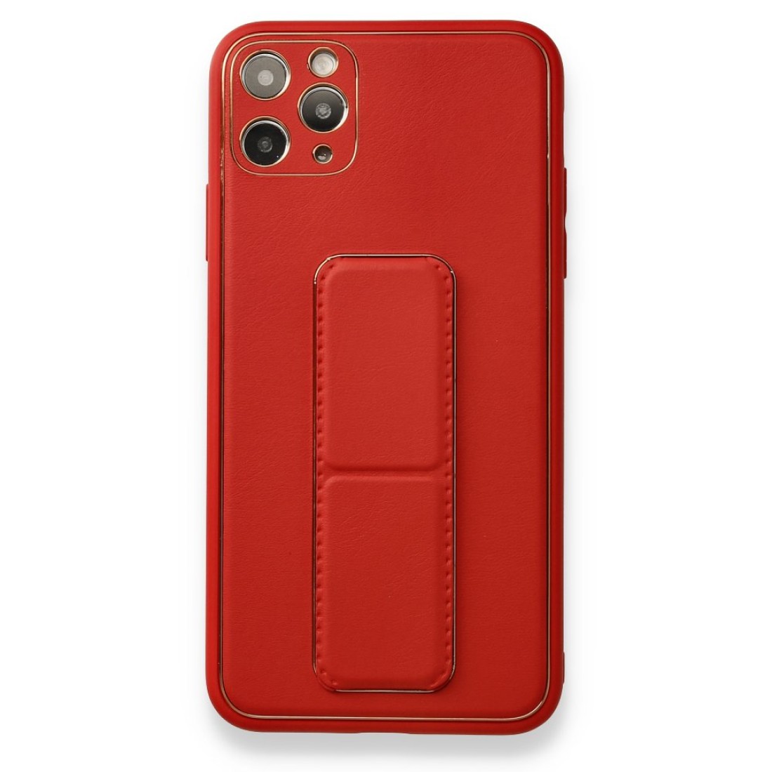 Apple iPhone 11 Pro Max Kılıf Coco Deri Standlı Kapak - Kırmızı