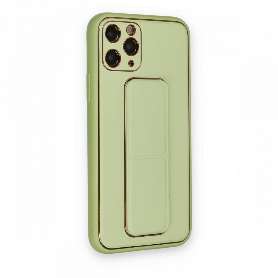 Apple iPhone 11 Pro Max Kılıf Coco Deri Standlı Kapak - Su Yeşili