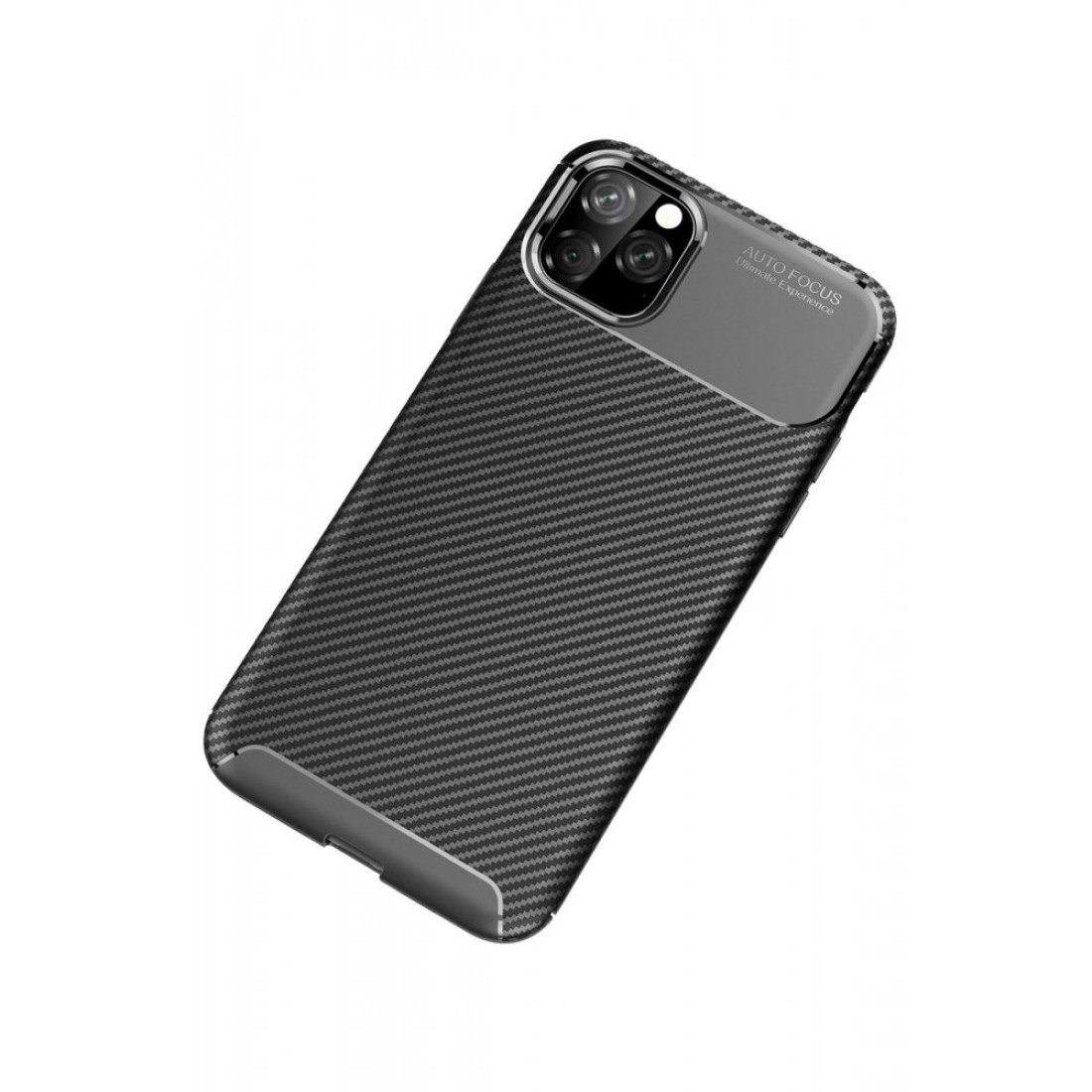 Apple iPhone 11 Pro Max Kılıf Focus Karbon Silikon - Siyah