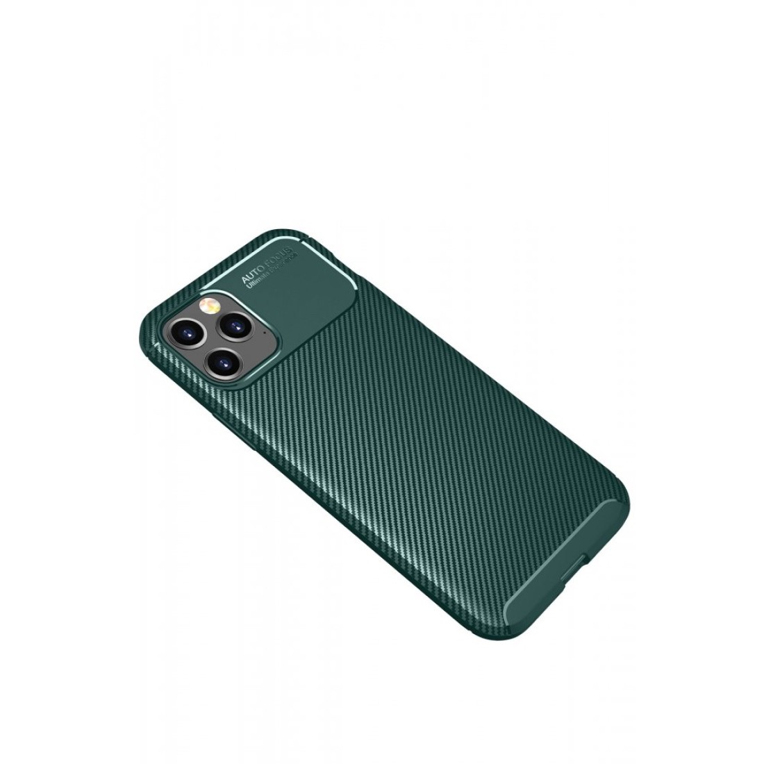 Apple iPhone 11 Pro Max Kılıf Focus Karbon Silikon - Yeşil