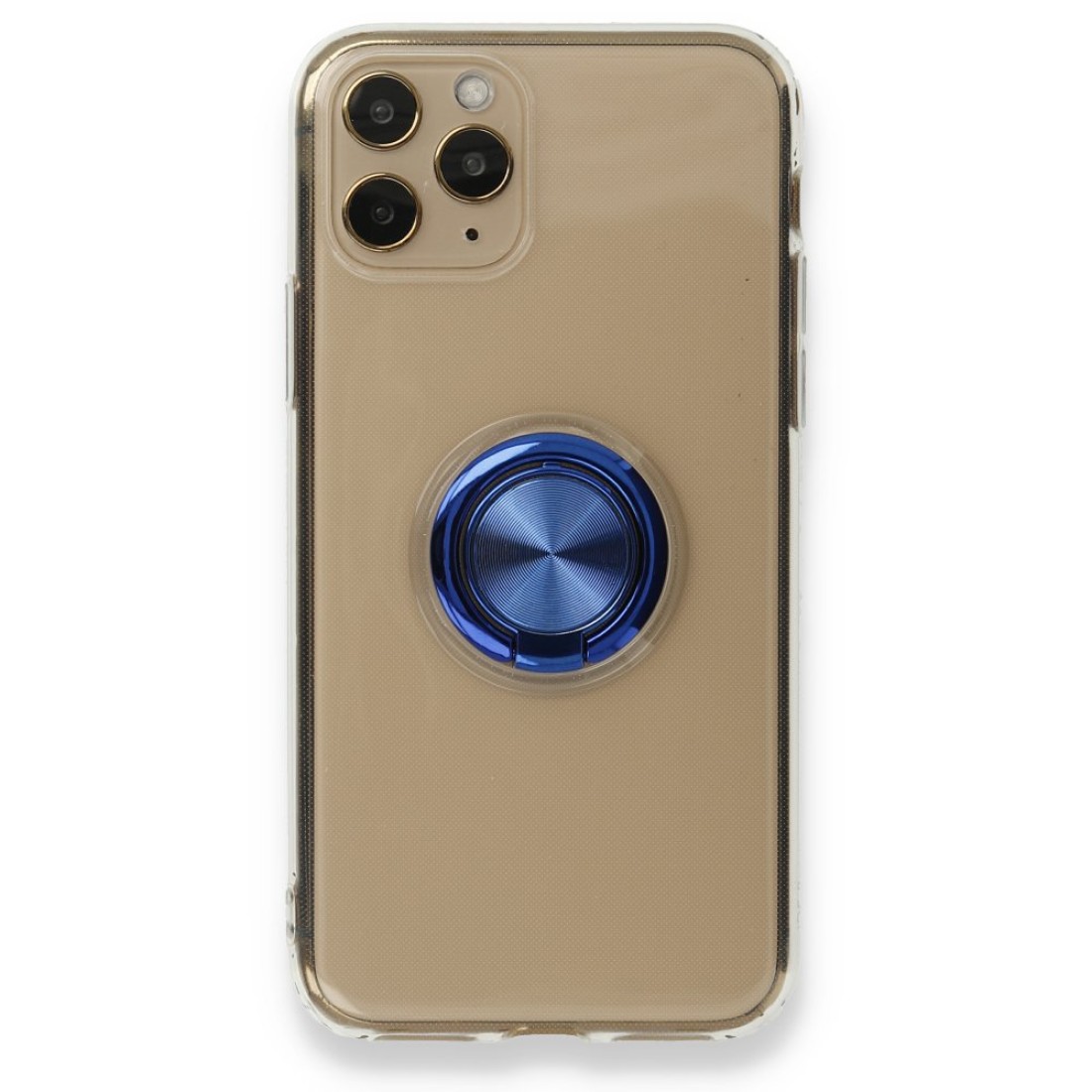 Apple iPhone 11 Pro Max Kılıf Gros Yüzüklü Silikon - Mavi