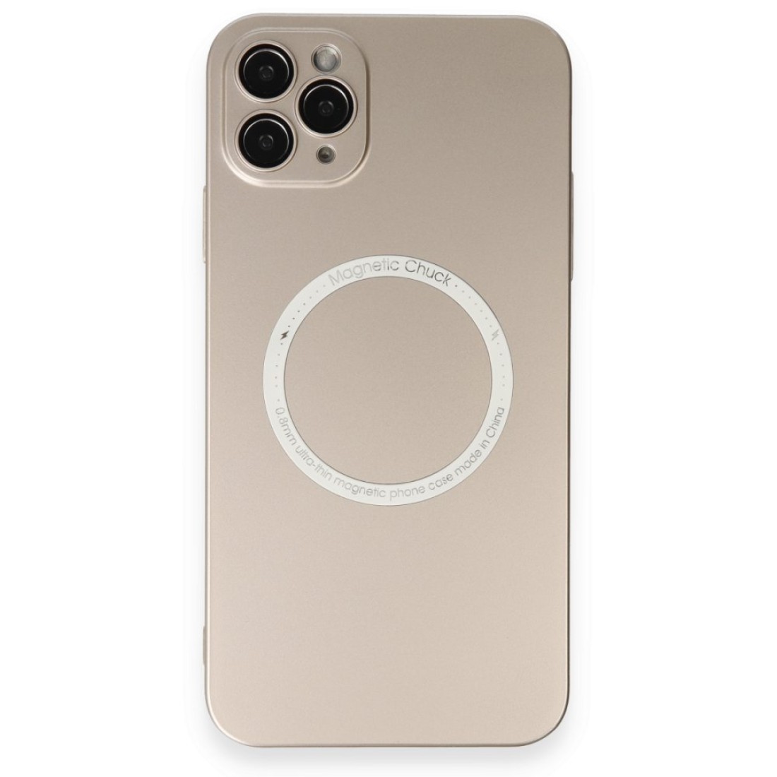 Apple iPhone 11 Pro Max Kılıf Jack Magneticsafe Lens Silikon - Gold